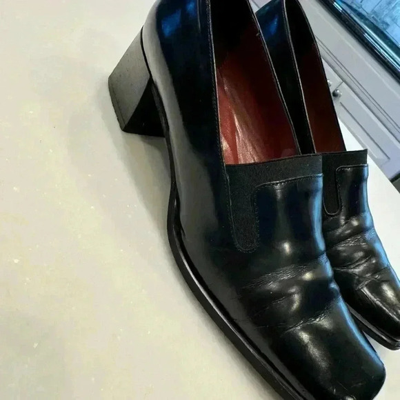 Sesto Meucci Italy women’s black leather slip on shoes made in Italy size 7 - Picture 3 of 9